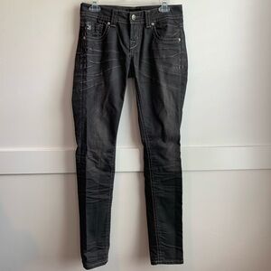 Mek Denim Coated Gray Bulgan Cigarette Jeans